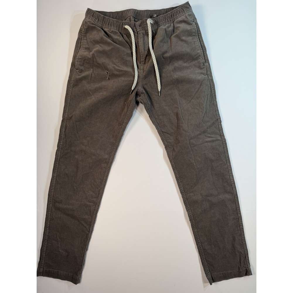 Vuori Corduroy Jogger Pants Mens Large Brown Elastic Waist Casual